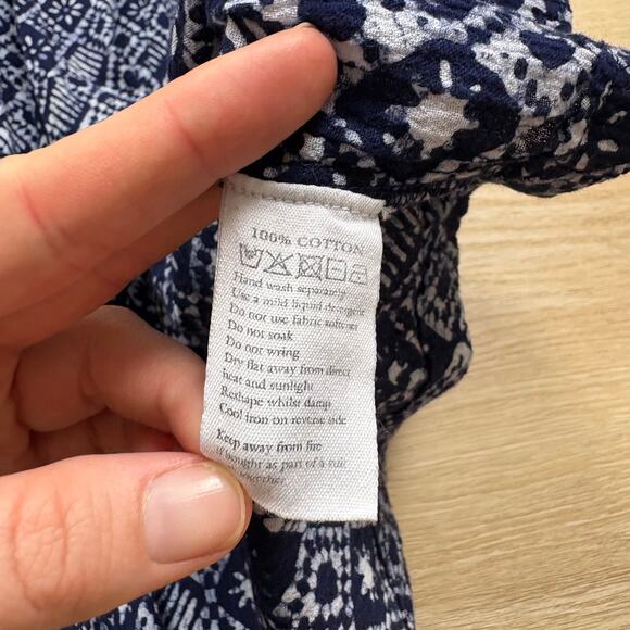 Monsoon Pattern Maxi Cotton Dress Women’s 10‎ Color Navy/White - Picture 4 of 8